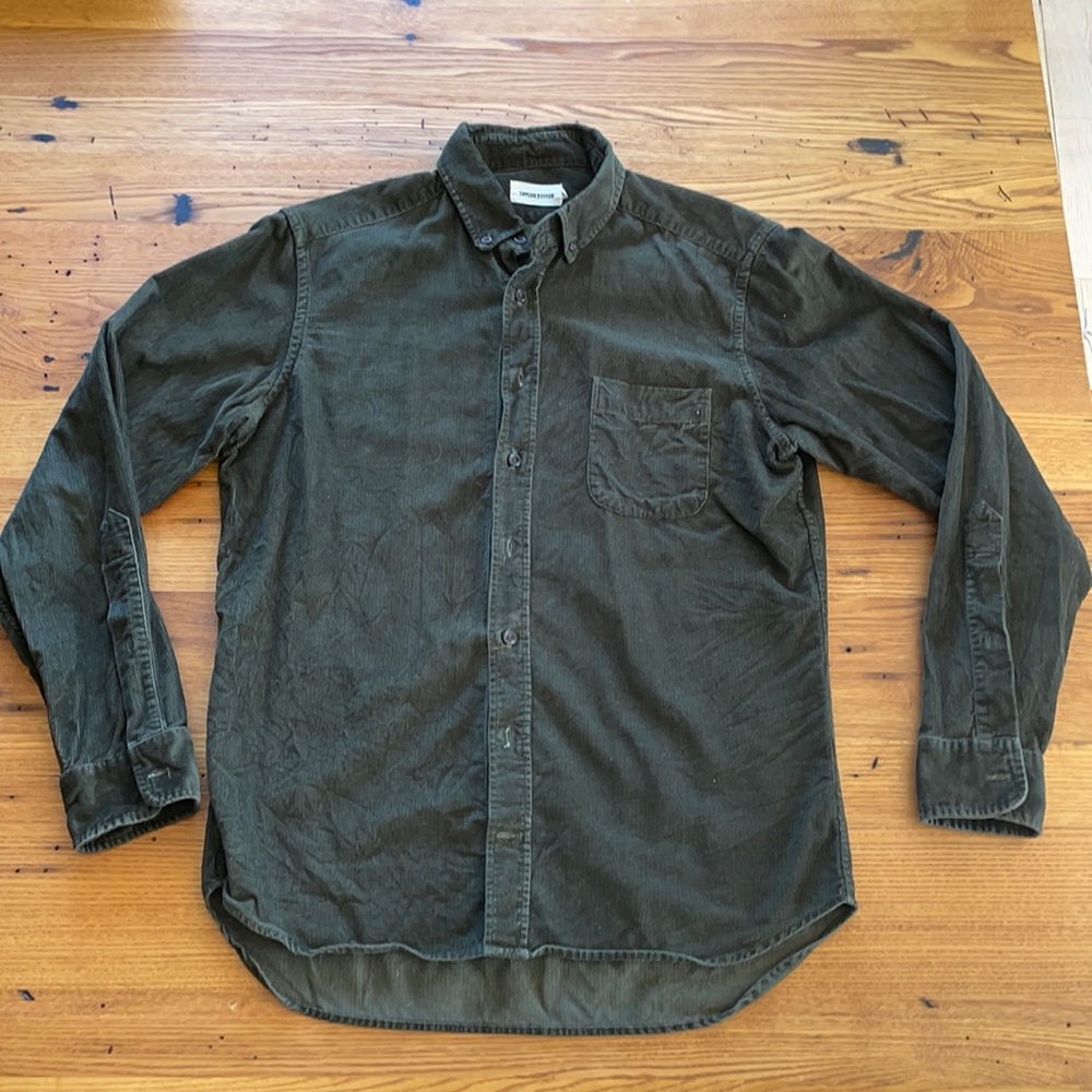 Hunter green corduroy shirt - Taylor Stitch